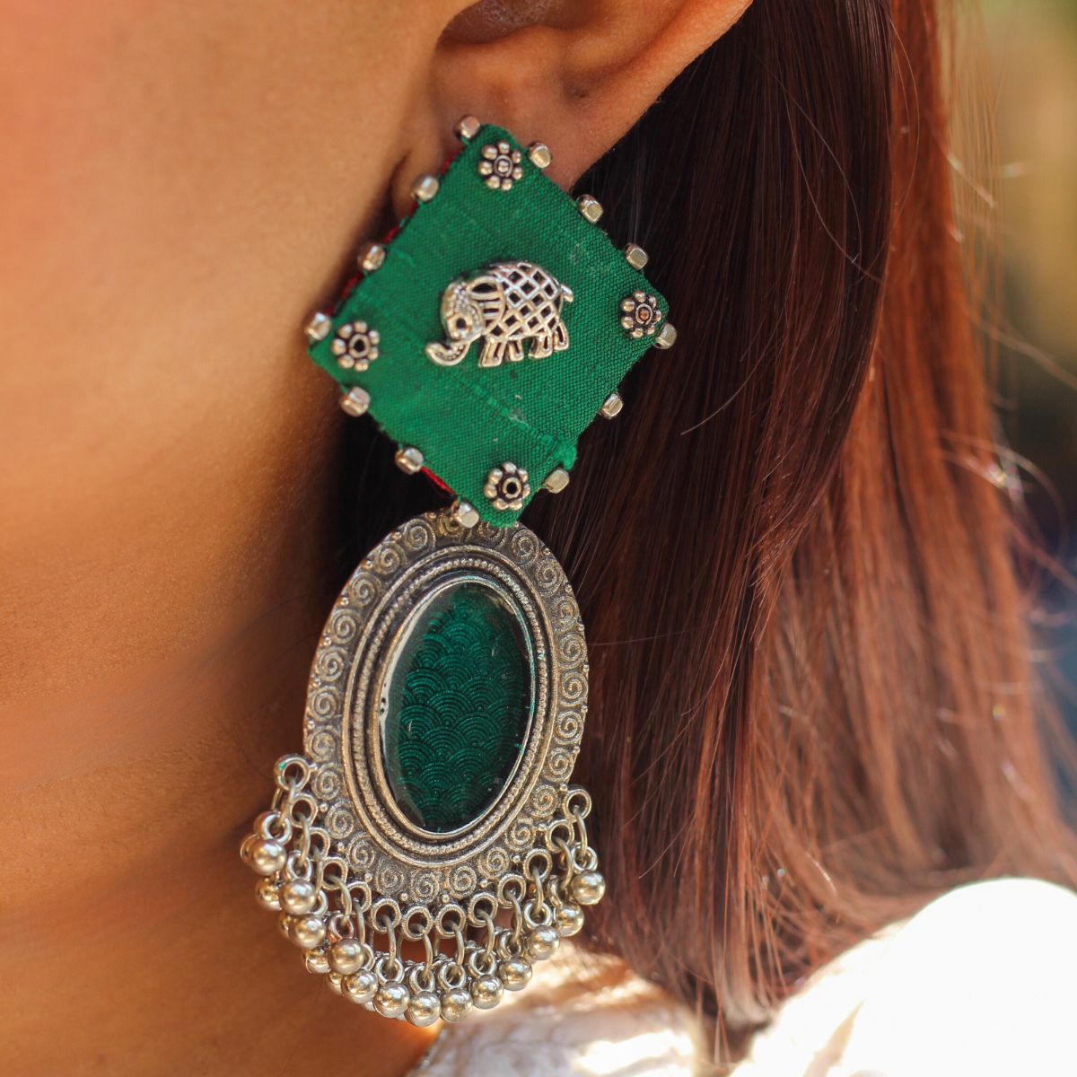 Emerald Monochrome Earrings